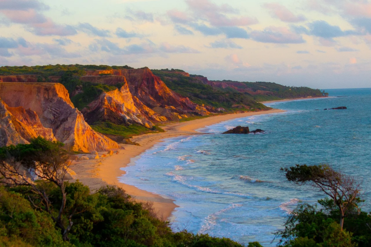 Sunrise at Tambara beach at Paraiba, Brazil.