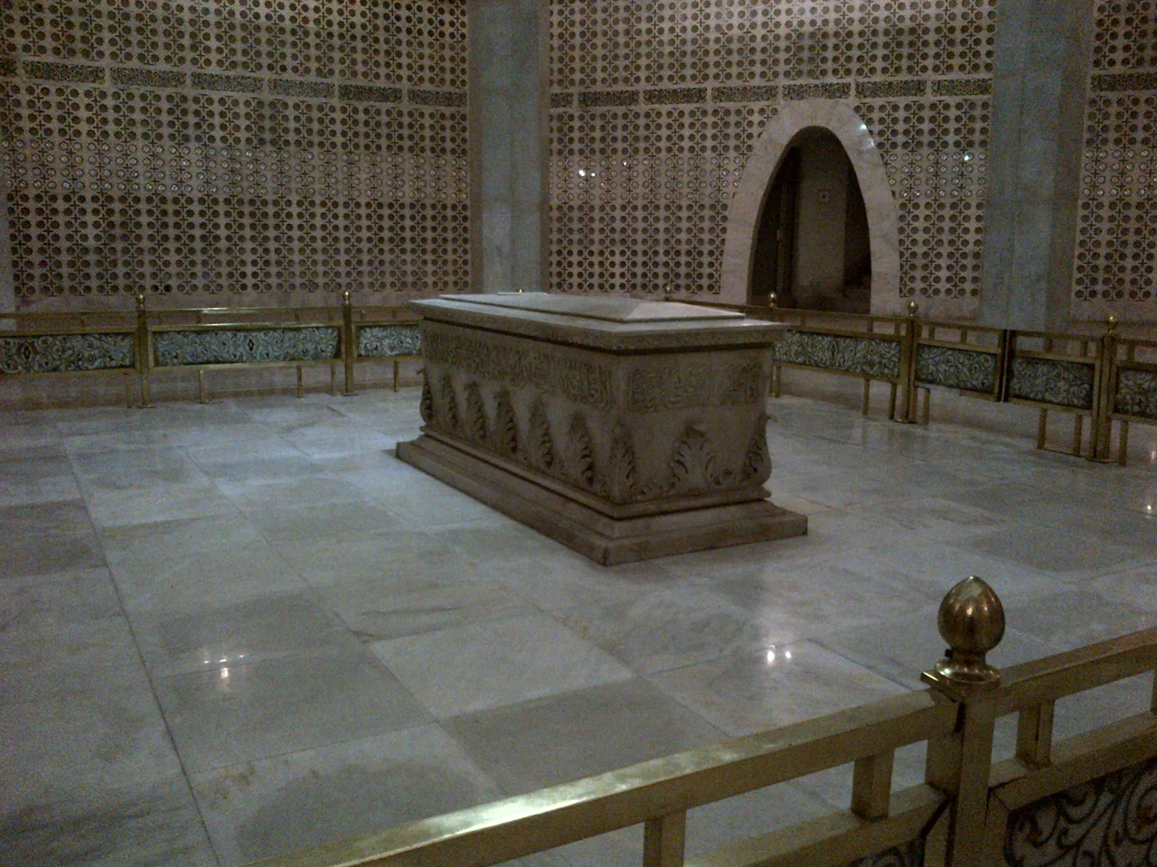 The grave of Muhammad Ali Jinnah, founder of Pakistan, in the basement of Mazar e Quaid right underneath the symbolic grave up on the attic open to visitors.
Celebrating our 73rd Pakistan Day, getting ready for next general elections to elect our 14th Parliament, the nation needs to revisit the Founder’s vision for Pakistan, simple yet comprehensive:
If we want to make this great State of Pakistan happy and prosperous we should wholly and solely concentrate on the well-being of the people, and especially of the masses and the poor.
We are starting in the days when there is no discrimination, no distinction between one community and another, no discrimination between one caste or creed and another. We are starting with this fundamental principle that we are all citizens and equal citizens of one State.
My guiding principle will be justice and complete impartiality, and I am sure that with your support and co-operation, I can look forward to Pakistan becoming one of the greatest nations of the world.

 Excerpts from Jinnah’s address to the Constituent Assembly of Pakistan, Aug 11, 1947