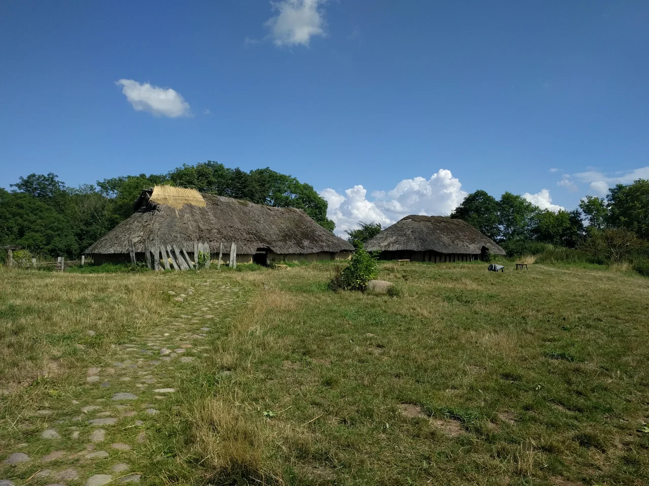 reconstruction of an Iron Age village in Land of Legends open air museum, Denmark