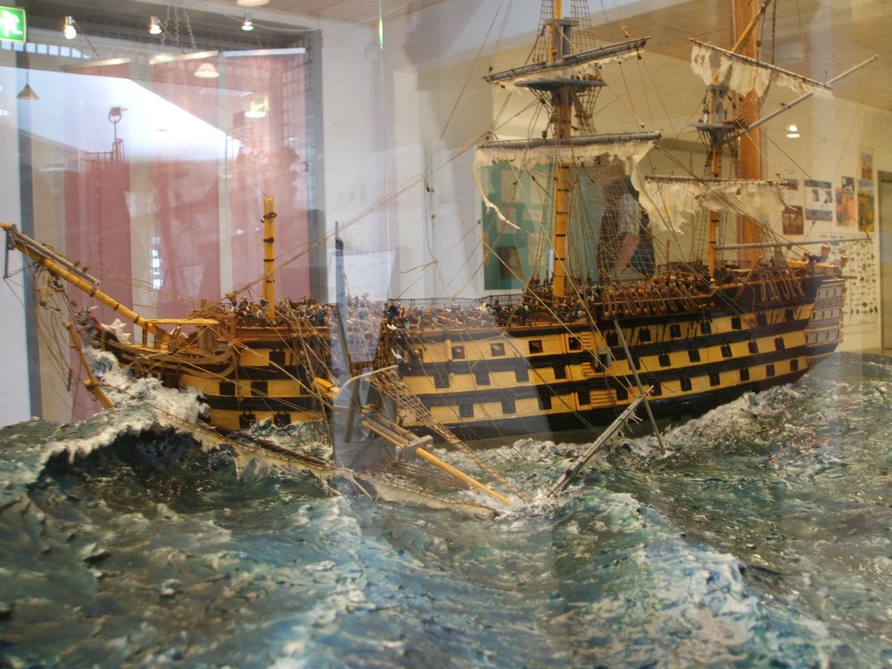 Diorama der Sturmfahrt der HMS St. George 1811