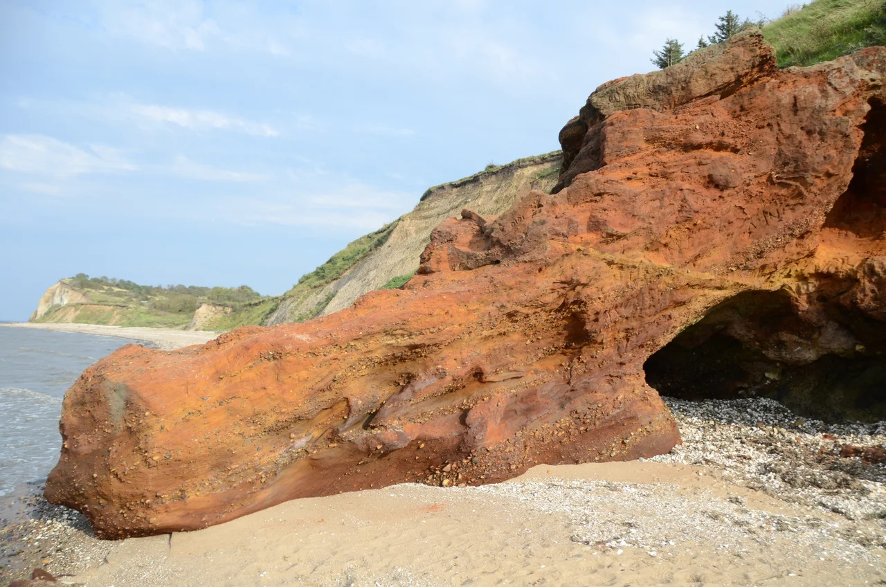 exposed cliff on the island of Fur, Denmark.